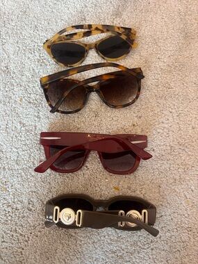 Tortoiseshell and Burgundy Women's Sunglasses Set